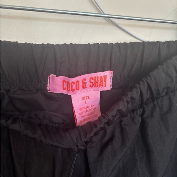 Women's Black Jogger Pants with Side Ties - Picture 5 of 9